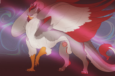 animal_genitalia animal_penis balls beak bodily_fluids claws dripping equine_genitalia equine_penis erection feathered_wings feathers feet feral finger_claws fur genital_fluids genitals grey_body grey_fur hair horn looking_at_viewer male male_feral multicolored_body multicolored_fur penis pink_penis precum precum_drip red_body red_eyes red_feathers red_hair scuted_arms scutes smile solo tail white_balls white_body white_fur wings ertonhin european_mythology mythology zael_(remus_clyde) avian felkin gryphon hybrid mythological_avian mythological_creature 3:2 digital_media_(artwork) hi_res