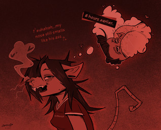 anthro bent_whiskers body_hair butt_hair butt_sniffing duo facesitting female heart_symbol male male/female musk simple_background sitting sitting_on_another sniffing text whiskers rattfood morgan_(rattfood) human mammal murid murine rat rodent english_text hi_res