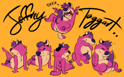 4_fingers anthro balls bodily_fluids butt crossed_arms cum cumshot dialogue ejaculation erection eyes_closed fingers flaccid foreskin fur genital_fluids genitals humanoid_genitalia humanoid_penis long_foreskin male motion_lines multiple_poses orgasm overweight penis pink_body pink_fur pose pubes retracted_foreskin sitting solo standing text unretracted_foreskin thewilldpink jeffrey_taggart hyena mammal 16:10 english_text hi_res source_request widescreen