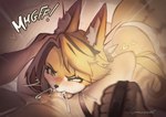 anthro anthro_penetrated blonde_hair bodily_fluids butt cum cum_in_mouth cum_inside cumshot duo ejaculation fellatio female female_anthro female_penetrated fluffy fluffy_tail fur genital_fluids green_eyes hair holding_leash holding_object inner_ear_fluff leash male male/female male_penetrating male_penetrating_female oral penetration penile sex tail tuft yellow_body yellow_fur sonakariart mihoyo zenless_zone_zero pulchra_fellini domestic_cat felid feline felis mammal thiren