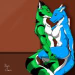 anthro duo female male nude sex tail pawsnclaws mythology canid canine canis dragon faedera mammal mythological_creature mythological_scalie scalie wolf 1:1