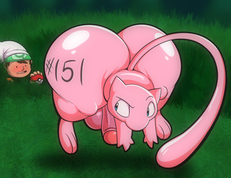 anthro ass_up balls big_butt blush butt butt_tattoo darkened_genitalia duo embarrassed floating genitals grass huge_butt looking_at_another looking_back male number_on_body penis pink_body plant pokeball shortstack shortstack_male standard_pokeball tall_grass tattoo taunting wide_hips tepigfan101 nintendo pokemon brendan_(pokemon) pokemon_trainer generation_1_pokemon human legendary_pokemon mammal mew_(pokemon) pokemon_(species) 2025 absurd_res digital_media_(artwork) hi_res
