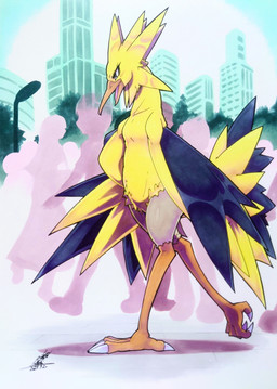 anthro beak breasts city claws eyelashes feathered_wings feathers featureless_breasts featureless_crotch female grey_eyes group hair long_hair non-mammal_breasts open_mouth small_breasts solo street_lamp tail wings yellow_body yellow_feathers 025aki nintendo pokemon background_character generation_1_pokemon human legendary_pokemon mammal pokemon_(species) zapdos 2025 absurd_res dated hi_res signature