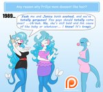 2017 anthro anthrofied areola areola_slip barely_visible_nipples belly breasts brionne carol_(lysergide) cleavage clothed clothing comic_sans dialogue electronics english_text eyes_closed female generation_7_pokemon group hair holding_object holding_phone janice_(lysergide) long_hair lysergide mammal marine nintendo nipples open_mouth patreon patreon_logo phone pinniped pokemon pokemon_(species) pokemorph pregnant primarina rachel_(lysergide) sibling_(lore) sister_(lore) sisters_(lore) speech_bubble text url website_logo