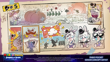 air_pump ambiguous_anthro ambiguous_gender anthro black_body black_clothing black_eyewear black_hat black_headwear black_sunglasses blue_bottomwear blue_clothing blue_pants bodily_fluids bottomwear bowler_hat broom brown_clothing brown_eyebrows brown_facial_hair brown_hat brown_headwear brown_mustache buckteeth bumping button_(fastener) cleaning_tool closed_frown clothed clothed_anthro clothed_male clothing copyright_symbol crying dust_cloud eyebrows eyes_closed eyewear facial_hair fist_in_palm frown fully_clothed fully_clothed_anthro fully_clothed_male fur green_clothing green_overalls group hair hand_pawpads hat headgear headwear holding_broom holding_cleaning_tool holding_object holding_rake holding_tool inflatable larger_anthro larger_male long_ears male male_anthro mitten_hands mob motion_lines mouth_closed mustache nervous nervous_sweat noseless number one_eye_closed open_mouth overalls pants patch_(fabric) pattern_clothing pattern_shirt pattern_topwear pawpads pink_tongue plaid plaid_clothing plaid_shirt plaid_topwear pumping pumpkin_patch rake running_away shirt sitting sitting_on_ground size_difference smaller_anthro smaller_male sparkles sparkling_eyes standing star_(shape) sunglasses sweat symbol tan_pawpads tape tears tears_of_sadness teeth text title tongue tools topwear white_body white_clothing white_fur white_hair white_overalls white_shirt white_topwear wide_brim_hat year fabio_pochet mario_bros mario_plus_rabbids_sparks_of_hope nintendo raving_rabbids rayman_(series) ubisoft hinky sweetlopek t.s._woodrow lagomorph mammal rabbid 2022 absurd_res artist_name colored comic crossover digital_drawing_(artwork) digital_media_(artwork) english_description english_text hi_res official_art shaded