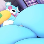 anthro big_butt blush breasts butt butt_crush cleavage clothed clothing comfy crush curves curvy_figure duo extreme_size_difference fur huge_butt jiggling macro male male/male micro nude onomatopoeia plushie size_difference slosh smile smothering sound_effects squish tail text thick_thighs voluptuous wide_hips wobble wunkly belaro bear humanoid mammal 1:1 absurd_res digital_media_(artwork) hi_res