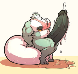 anthro armpit_hair balls belly big_balls big_muscles big_nipples big_pecs big_penis bodily_fluids body_hair bottomless chest_hair clothed clothing dripping erection excessive_genital_fluids excessive_precum genital_fluids genitals glans hair hair_bun huge_balls huge_pecs huge_penis humanoid_genitalia humanoid_penis hyper hyper_balls hyper_genitalia hyper_penis leaking_precum looking_pleasured male muscular muscular_arms muscular_legs muscular_male navel nipple_piercing nipple_ring nipples open_mouth pecs penis piercing precum precum_drip precum_puddle ring_piercing shirt shirt_only sitting_on_balls solo tank_top tank_top_only topwear topwear_only vein veiny_penis whiskers joebluefox joe_(joebluefox) felid mammal pantherine tiger hi_res