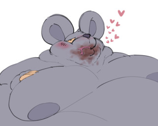 anthro candy chocolate dessert food male morbidly_obese obese overweight slob solo squeakfreak daroach mammal mouse murid murine rodent hi_res tagme