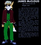 anthro biped clothed clothing dipstick_ears dipstick_tail ear_markings eyewear fully_clothed hair male markings mature_male missing_arm multicolored_ears multicolored_hair prosthetic prosthetic_arm prosthetic_limb solo sunglasses tail tail_markings text fredryk_phox a_fox_in_space nintendo star_fox james_mccloud canid canine fox mammal 2011 archived_source english_text