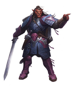 5_fingers armor beard belt black_beard black_facial_hair facial_hair fingers gesture hair hand_gesture holding_melee_weapon holding_object holding_sword holding_weapon humanoid_pointy_ears male melee_weapon not_furry plate_armor pointing pointy_ears ponytail red_body scabbard shield simple_background solo standing sword weapon white_background steve_prescott dungeons_and_dragons hasbro wizards_of_the_coast hobgoblin humanoid official_art