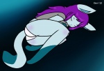 anthro blue_body blue_fur butt clothing curled_up eyes_closed female fur hair ice panties pokemorph purple_hair resting shirt sleeping solo tail topwear underwear daniruu nintendo pokemon dani_(daniruu) canid canine eeveelution generation_4_pokemon glaceon mammal pokemon_(species) 2012