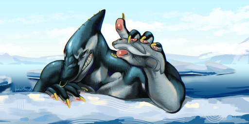 anthro arctic ice male muscular muscular_male pawpads paws piercing sea solo water kawekku_sup aquatic cetacean dolphin fish mammal oceanic_dolphin orca pinniped seal shark toothed_whale absurd_res digital_media_(artwork) digital_painting_(artwork) hi_res painting_(artwork)