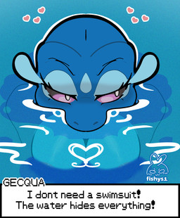 angry anthro barely_visible_areola barely_visible_nipples big_breasts black_sclera blue_body blush breasts convenient_censorship dialogue embarrassed female heart_symbol nipples non-mammal_breasts nude partially_submerged pink_sclera simple_background skinny_dipping solo talking_to_viewer text text_box water fishys1 game_freak nintendo pokemon pokemon_winds_and_waves gecqua generation_10_pokemon pokemon_(species) reptile scalie 2026 artist_name english_text hi_res