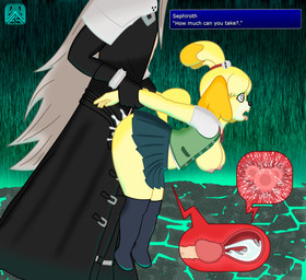 anthro arm_grab arm_pull big_butt bodily_fluids breasts butt cum cum_in_uterus cum_in_vagina cum_inside duo ejaculation female forced from_behind_position genital_fluids human_on_anthro impregnation internal interspecies male male/female multiple_ova ovum prison_guard_position questionable_consent sex shortstack speech_bubble sperm_cell uterus wasileus animal_crossing final_fantasy final_fantasy_vii nintendo square_enix super_smash_bros. isabelle_(animal_crossing) sephiroth_(final_fantasy_vii) canid canine canis domestic_dog human mammal absurd_res crossover hi_res