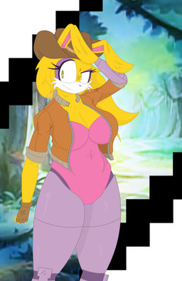 abs anthro big_breasts breasts camel_toe clothed clothing female hat headgear headwear huge_breasts jacket leotard solo thick_thighs topwear wide_hips oyanbun archie_comics sega sonic_the_hedgehog_(archie) sonic_the_hedgehog_(comics) sonic_the_hedgehog_(series) bunnie_rabbot lagomorph leporid mammal rabbit absurd_res hi_res