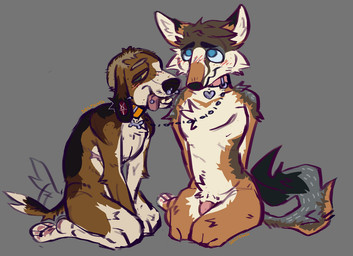 ambiguous_gender andromorph anthro bdsm blue_eyes blush collar duo ear_piercing gauged_ear green_eyes hands_behind_back intersex kneeling leash leashed_collar leashed_together looking_up_at_another male mastectomy_scar nude petplay piercing roleplay scar sitting tail tail_motion tailwag tongue tongue_out yellow_sclera d0gthing canid canine canis domestic_dog fox kit_fox mammal true_fox 2024 nonbinary_(lore) trans_(lore) trans_man_(lore)