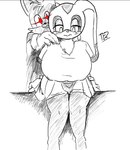 big_breasts breasts duo erect_nipples female hand_on_shoulder huge_breasts imminent_sex male nipple_outline nipples nipples_visible_through_clothing rape_face red_eyes red_glow short_stack sinister_smile size_difference smaller_female thick_thighs teztaz sega sonic_the_hedgehog_(series) cream_the_rabbit miles_prower digital_media_(artwork) drawpile_(artwork) sketch