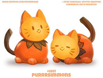 ambiguous_gender duo eyes_closed feral food fruit humor orange_body orange_eyes persimmon plant pun simple_background smile text visual_pun whiskers white_background yellow_body piper_thibodeau domestic_cat felid feline felis food_creature mammal digital_media_(artwork) digital_painting_(artwork) english_text painting_(artwork) url