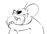 ambiguous_gender anthro duo forced holding_face male male/ambiguous mawplay open_mouth scared scared_face misoden_(artist) mob_entertainment nightmare_critters poppy_playtime touille_(poppy_playtime) mammal mouse murid murine rat rodent hi_res monochrome