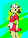 anthro bottomwear breasts clothing female food fruit looking_at_viewer maid_uniform plant simple_background skirt solo tomato uniform fiddlica sek_studio squirrel_and_hedgehog maid_hedgehog_(squirrel_and_hedgehog) eulipotyphlan hedgehog mammal 2020 3:4