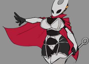 anthro armor armwear big_breasts biped breasts cleavage cloak clothed clothing dark_body dark_fur face_covered female fur garter_straps grey_background hornet's_needle legwear lingerie mask orange_accents panties reaching_out simple_background solo unconvincing_armor underwear weapon domantantrum hollow_knight_(franchise) mythology team_cherry cygwin_(doenonsense) hornet_(hollow_knight) dracarinus dragon mythological_creature mythological_scalie scalie hi_res