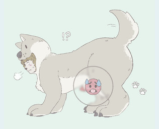 all_fours animal_genitalia animal_penis big_butt blush butt canine_genitalia canine_penis claws clothing costume emoji exclamation_point feral feralsuit fursuit genitals hair human_to_feral interrobang male penis penis_poking_out penis_tip quadsuit question_mark red_penis sheath simple_background solo species_transformation suit_transformation transformation tailedform mythology animal_humanoid canid canid_humanoid canine canine_humanoid dog_humanoid felid humanoid mammal mammal_humanoid mythological_creature mythological_sphinx blur_censorship censored