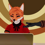 anthro chin_scratch clothed clothing computer dress electronics eyes_closing female fur hair inner_ear_fluff laptop orange_body orange_hair petting red_clothing red_dress solo touch_starved tuft yellow_eyes funsizedthought olivia_(funsizedthought) canid canine fox mammal 1:1 3d_(artwork) 3d_animation animated digital_media_(artwork) no_sound short_playtime webm