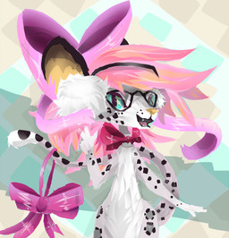anthro blue_eyes clothed clothing eyewear female fur glasses grey_body grey_fur open_mouth open_smile pink_bow smile solo naircat transformice felid hybrid mammal mouse murid murine pantherine rodent snow_leopard 2015 digital_media_(artwork) digital_painting_(artwork) painting_(artwork)