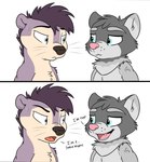 2024 absurd_res anthro comic digital_media_(artwork) duo english_text hi_res male mammal mustelid otter procyonid raccoon simple_background text white_background whyvern