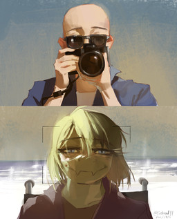 anthro bald before_and_after biped black_clothing black_shirt black_topwear blue_clothing blue_jacket blue_topwear camera camera_hud clothed clothed_anthro clothed_female clothed_human clothed_male clothing date duo eyewear female fingers front_view green_body green_hair grey_eyes hair half-closed_eyes happy holding_camera holding_object hoodie human_on_anthro humanoid_hands interspecies jacket looking_at_viewer male male/female medium_hair narrowed_eyes purple_clothing purple_hoodie purple_topwear shirt smile sunglasses text topwear white_clothing white_shirt white_topwear yellow_sclera catheadyy cavemanon_studios i_wani_hug_that_gator inco_(iwhtg) olivia_halford baryonyx dinosaur human mammal prehistoric_species reptile saurischian scalie spinosaurid theropod 2025 absurd_res artist_name colored hi_res shaded