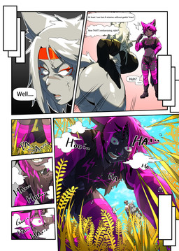 accessory anthro arm_warmers armwear big_butt bodily_fluids boots breath butt clothing crop_top cross-popping_vein dialogue execution exhaustion eye_scar facial_scar female field footwear gesture group hair hand_gesture headband huge_butt insult kneeling leg_warmers legwear male onomatopoeia panting pink_hair pointing scar shirt shocked shoes sound_effects sweat sweatdrop tail text thigh_highs topwear trio kururur444 kalia_(oboegollum) mawko_(oboegollum) remi_(oboegollum) canid canine canis domestic_dog felid feline lynx mammal pantherine absurd_res comic english_text hi_res