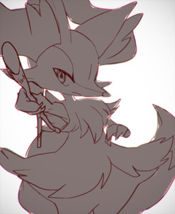 3_fingers ambiguous_anthro ambiguous_gender anthro arm_tuft biped cheek_tuft chest_tuft claws closed_frown dipstick_tail facial_tuft finger_claws fingers flat_chested front_view frown gesture hand_gesture hip_tuft holding_object holding_stick inner_ear_fluff looking_at_viewer markings mouth_closed nude_ambiguous nude_anthro perspective pointing pointing_at_viewer pointy_ears prick_ears shoulder_tuft simple_background solo standing stick tail tail_markings tapering_snout tuft white_background tattanbu nintendo pokemon braixen canid generation_6_pokemon mammal pokemon_(species) 2016 digital_drawing_(artwork) digital_media_(artwork) japanese_description line_art portrait three-quarter_portrait translated_description