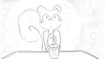 16:9 animal_crossing anthro beverage biped blush clothed clothing digital_drawing_(artwork) digital_media_(artwork) dragonweirdo front_view fur greyscale hi_res male mammal marshal_(animal_crossing) monochrome nintendo rodent sciurid sitting solo story story_in_description tail tree_squirrel widescreen