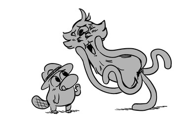 anthro clothing duo fedora feral fur hat headgear headwear male multi_eye voice_actor_joke sirkackingtonsketch chibiverse disney monsters_at_work monsters_inc phineas_and_ferb pixar henry_j._waternoose_iv perry_the_platypus mammal monotreme monster platypus 2026 greyscale monochrome