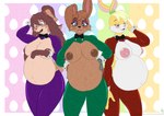 absurd_res anthro archie_comics areola bedroom_eyes belly big_belly big_breasts blue_eyes blush bow_tie breasts brown_areola brown_body brown_fur brown_hair brown_nipples bunnie_rabbot clothed clothing costume cybernetics cyborg digital_media_(artwork) female fur genitals green_eyes group hair happy hi_res jorge-the-wolfdog lagomorph lepi leporid lexi_bunny long_ears looking_at_viewer loonatics_unleashed looney_tunes lop_(star_wars_visions) machine mammal multiple_pregnancies narrowed_eyes nipples nude open_mouth pink_areola pink_nipples playboy_bunny playboy_outfit pregnant pregnant_anthro pregnant_female pussy rabbit reverse_bunny_costume seductive sega simple_background sonic_the_hedgehog_(archie) sonic_the_hedgehog_(comics) sonic_the_hedgehog_(series) star_wars star_wars_visions tail teeth thick_thighs tongue warner_brothers