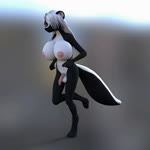 anthro balls big_breasts black_body black_fur bouncing_breasts breasts fur genitals gynomorph hair intersex navel nipples nude penis running solo white_hair littlefisky twillight_(twillightskunk) mammal mephitid skunk 1:1 3d_(artwork) 3d_animation animated digital_media_(artwork) hi_res high_framerate no_sound short_playtime webm