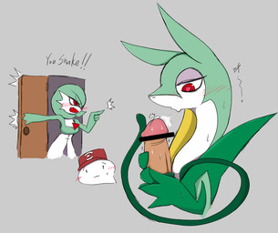 angry disembodied_penis door female genitals gesture green_body group hand_gesture interspecies male male/female penis penis_grab pointing pointing_at_another pokephilia text trio bloodycat nintendo pokemon gardevoir generation_3_pokemon generation_5_pokemon humanoid pokemon_(species) serperior censored english_text traditional_media_(artwork)