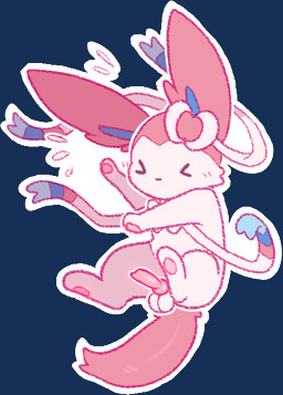 balls blue_body blue_fur blue_inner_ear blush blush_lines bow_(anatomy) chibi erection eyes_closed feral flustered fur genitals knot knotted_penis male multicolored_body multicolored_fur pawpads paws penis pink_body pink_ears pink_fur pink_pawpads pink_penis pink_tail ribbons_(anatomy) simple_background small_penis solo tail transparent_background white_body white_fur backsash nintendo pokemon eeveelution generation_6_pokemon pokemon_(species) sylveon 2024 alpha_channel