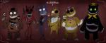 belly_mouth bib bow_(feature) bow_tie button_(fastener) claws clothing exposed_endoskeleton female glowing glowing_eyes group hat headgear headwear hook hook_hand long_tongue machine male robotic_tongue sharp_teeth teeth tongue top_hat atlas-white five_nights_at_freddy's five_nights_at_freddy's_4 scottgames freddles_(fnaf) nightmare_(fnaf) nightmare_bonnie_(fnaf) nightmare_chica_(fnaf) nightmare_cupcake_(fnaf) nightmare_foxy_(fnaf) nightmare_fredbear_(fnaf) nightmare_freddy_(fnaf) plushtrap_(fnaf) animatronic avian bear bird canid canine chicken fox galliform gallus_(genus) lagomorph leporid mammal phasianid rabbit robot hi_res