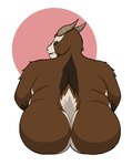 2_horns anthro big_butt brown_body brown_fur brown_horn brown_tail butt closed_smile floppy_ears fur green_eyes horizontal_pupils horn looking_at_viewer looking_back looking_back_at_viewer male male_anthro mouth_closed multicolored_body multicolored_fur nude_anthro nude_male obese obese_anthro obese_male overweight overweight_anthro overweight_male pupils rear_view simple_background smile smiling_at_viewer solo tail two_tone_tail white_background white_body white_fur white_tail theannoyingnpc greg_(theannoyingnpc) bovid caprine goat mammal 2017 colored digital_drawing_(artwork) digital_media_(artwork) english_description shaded simple_shading