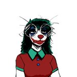 anthro clown clown_paint cosplay eyewear female glasses green_hair hair makeup simple_background solo white_background hladilnik batman_(series) dc_comics joker_(2019_film) arthur_fleck marylin_(hladilnik) the_joker american_opossum mammal marsupial virginia_opossum 1:1 2021 hi_res icon