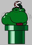 armless big_butt bodily_fluids bulge butt clothing drooling grey_background male moobs morbidly_obese morbidly_obese_male obese obese_male overweight overweight_male plant saliva simple_background solo thong tongue tongue_out underwear chip_at_night mario_bros nintendo elemental_creature flora_fauna piranha_plant
