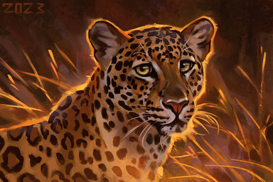 black_spots feral fur grass green_eyes leopard_spots looking_at_viewer orange_body orange_fur pink_nose plant quadruped solo spots whiskers white_body white_fur alexpahomov felid leopard mammal pantherine 2023 3:2 digital_media_(artwork) digital_painting_(artwork) painting_(artwork)