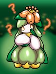 big_breasts breast_squish breasts elemental_creature featureless_breasts female flora_fauna generation_5_pokemon hi_res huge_breasts humanoid lilligant nintendo not_furry plant pokemon pokemon_(species) question_mark short_stack solo someth1ngoranother squish