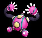 5_fingers fingers machine not_furry pink_body solo yellow_eyes capcom mega_man_(series) megaman_(classic) bounce_man robot robot_master alpha_channel hi_res official_art