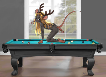 all_fours anal anal_masturbation anal_object_insertion anal_penetration anthro antlers ball billiard_ball billiard_table billiards blonde_hair blue_eyes blush blush_lines candy candy_cane candy_cane_in_ass candy_cane_in_mouth day dessert fake_antlers fake_horns feet female flat_chested food fur furniture grey_body grey_fur hair horn loli long_hair masturbation nude nude_anthro nude_female object_in_ass on_table one_eye_closed penetration pink_blush pink_feet pink_hands pink_nose pink_tail plant plantigrade side_view smile soles solo table tail toes tree window young young_anthro young_female aogami sierra_(shinymelanie) mammal mouse murid murine rodent absurd_res hi_res