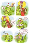 alligator alligatorid anthro comic crocodile crocodilian diddy_kong diddy_kong_racing donkey_kong_(series) ear_piercing ear_ring english_text female group haplorhine hi_res hoop_ear_ring kong kremling krunch_the_kremling male male/female mammal midriff monkey nintendo piercing primate rareware reptile ring_piercing scalie shesamonkey text tiny_kong