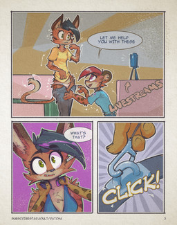 anthro clothing collar duo female female/female undressing young young_adults young_anthro young_female ratcha angelike nikki_kofi bengal bengal_cat cheetah domestic_cat felid feline felis mammal comic hi_res