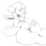amphlow anthro anus butt claws feathers female gem generation_4_pokemon genitals looking_at_viewer monochrome nintendo pokemon pokemon_(species) presenting presenting_pussy pussy sketch solo spread_pussy spreading tail tail_feathers thick_thighs weavile