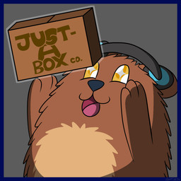 3_fingers ambiguous_form belly black_nose blue_border border box brown_body brown_fur cardboard cardboard_box casual_nudity container countershading electronics excited fingers fluffy front_view fur glistening glistening_eyes grey_background happy headphones looking_at_object looking_forward looking_up male multicolored_body multicolored_fur nude open_mouth open_smile orange_eyes pink_tongue shadow simple_background smile solo standing tan_belly tan_body tan_fur text tongue two_tone_body two_tone_fur yellow_eyes creativecreature156 bearphones bear brown_bear grizzly_bear mammal ursine 1:1 2019 bust_portrait english_text hi_res icon portrait signature